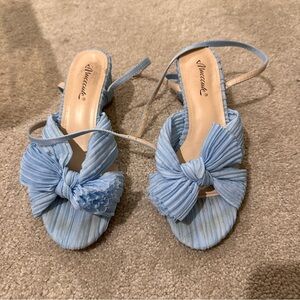 Musse & Cloud Pastel Blue Knotted Bow Slingback Heels
